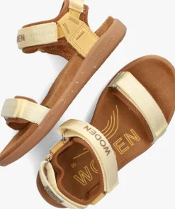 gele woden sandalen cirkeline