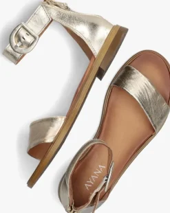 gouden ayana platte sandalen m05060