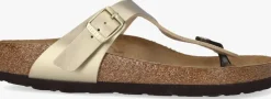 gouden birkenstock teenslippers gizeh dames