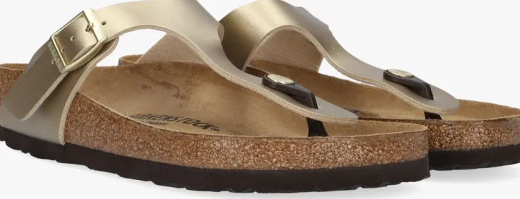 gouden birkenstock teenslippers gizeh dames