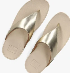 gouden fitflop slippers lulu leather toe-post