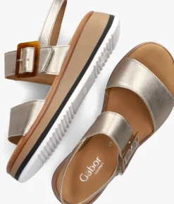 gouden gabor platte sandalen 744.4