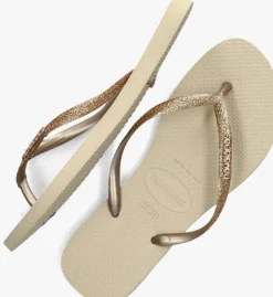 gouden havaianas teenslippers kids slim glitter ii