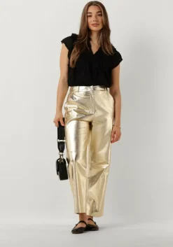 gouden ibana pantalon perfecta metallic