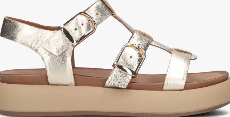gouden inuovo platte sandalen a96046