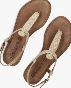 gouden lazamani platte sandalen 75.615