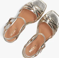 gouden mexx sandalen met hak noemi pakina