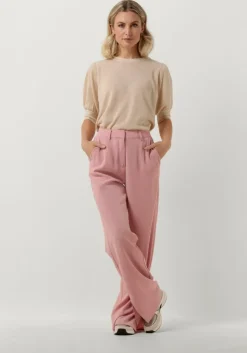 gouden minus t-shirt liva puff sleeve metallic knit pullover