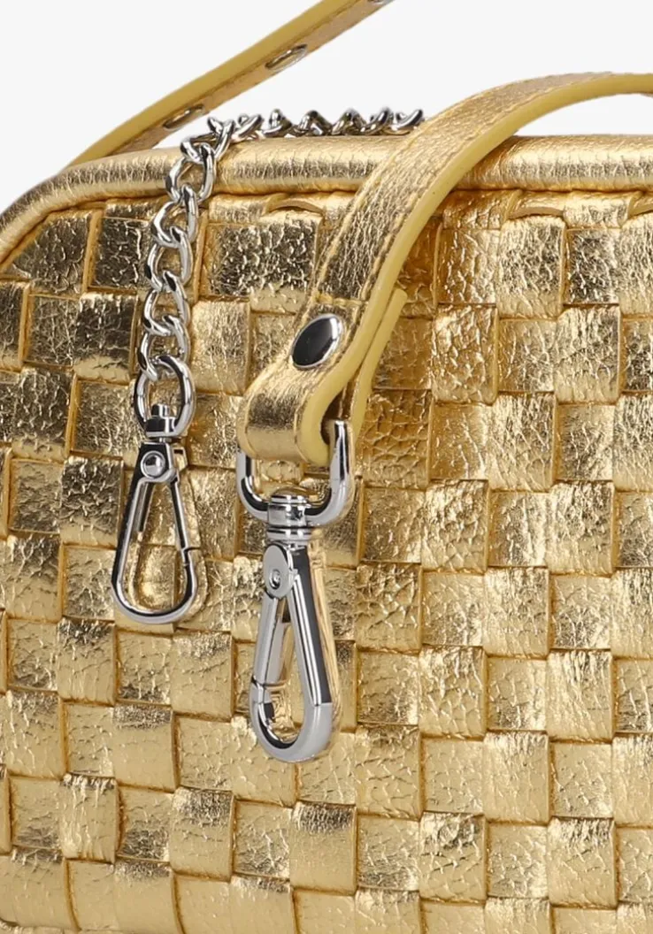 gouden núnoo schoudertas lyra metallic