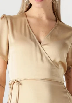 gouden notre-v midi jurk nv-frida