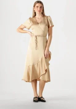 gouden notre-v midi jurk nv-frida