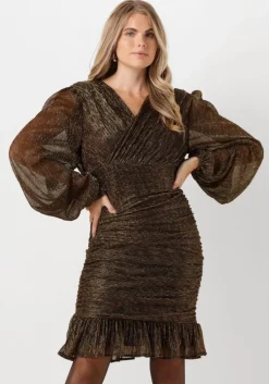 gouden notre-v mini jurk nv-emilou