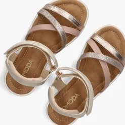 gouden omoda platte sandalen barbara