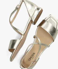 gouden omoda platte sandalen karly06