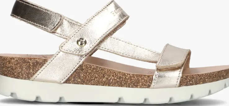 gouden panama jack platte sandalen selma