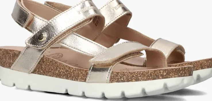 gouden panama jack platte sandalen selma