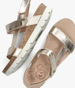 gouden panama jack platte sandalen selma