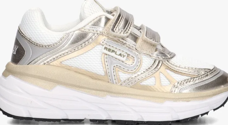 gouden replay lage sneakers christal kid