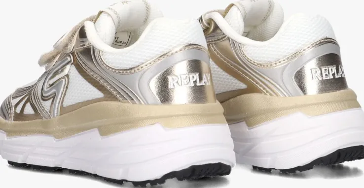 gouden replay lage sneakers christal kid