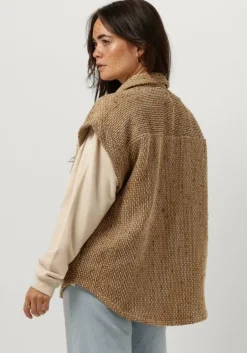 gouden ruby tuesday top muna oversized short sleeves boucle shirt