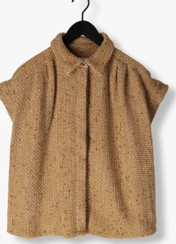 gouden ruby tuesday top muna oversized short sleeves boucle shirt