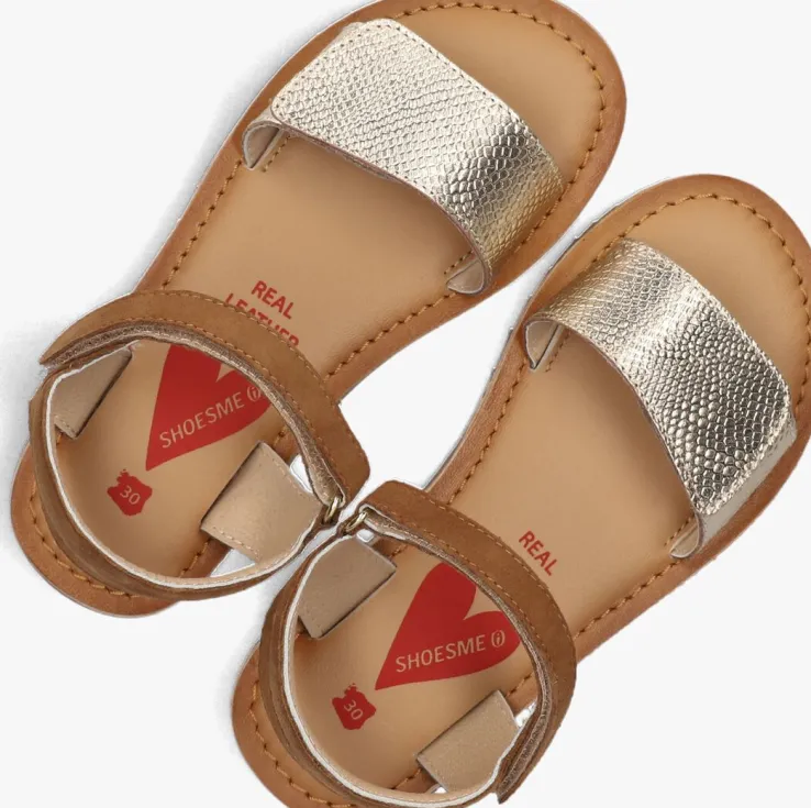 gouden shoesme platte sandalen ca25s041