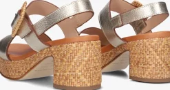 gouden stefano lauran sandalen met hak 24199