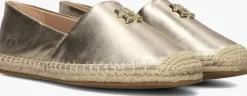gouden tommy hilfiger espadrilles th logo metallic leather