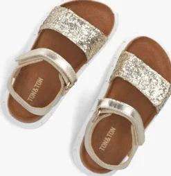 gouden ton & ton platte sandalen ulla