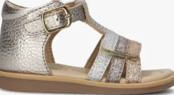gouden ton & ton platte sandalen siri