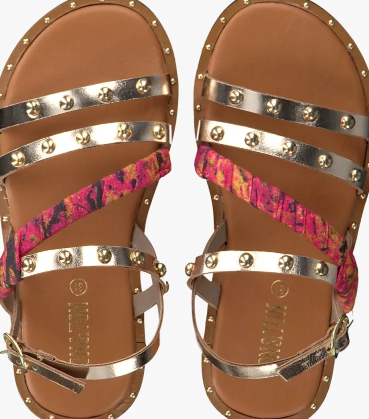 gouden ton & ton platte sandalen sh709