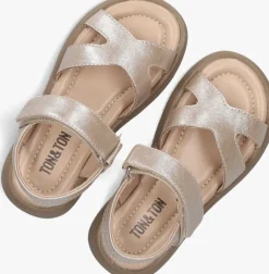 gouden ton & ton platte sandalen silya