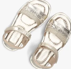 gouden ton & ton platte sandalen stina