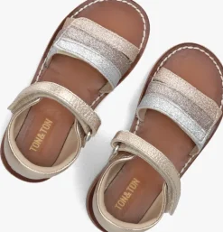 gouden ton & ton platte sandalen paiva