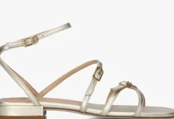 gouden unisa platte sandalen chisun