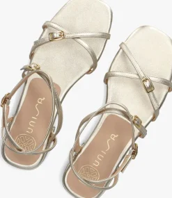 gouden unisa platte sandalen chisun