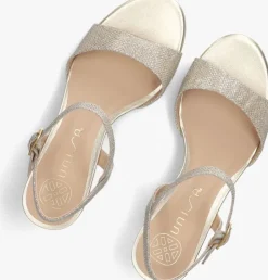 gouden unisa sandalen met hak nahia