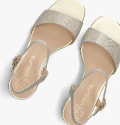 gouden unisa sandalen met hak moraty