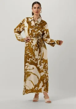gouden vanilia maxi jurk printed dress
