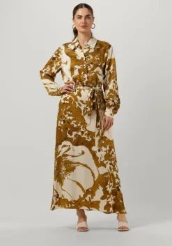 gouden vanilia maxi jurk printed dress
