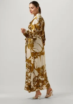 gouden vanilia maxi jurk printed dress