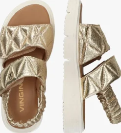 gouden vingino platte sandalen vin825403