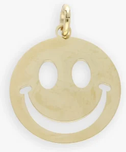goudkleurig bonnie studios bedels smiley big pendant