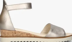 goudkleurig gabor sandalen met hak 780.2