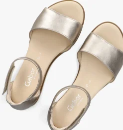 goudkleurig gabor sandalen met hak 780.2