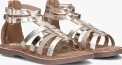 goudkleurig gioseppo platte sandalen withee