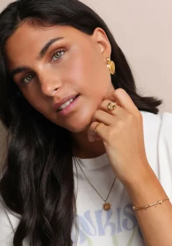 goudkleurig 24kae oorbellen 42494y