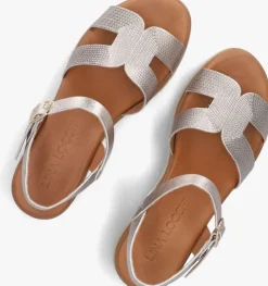 goudkleurig lina locchi sandalen met hak 8224