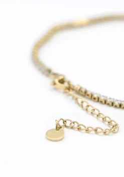 goudkleurig notre-v kettingen necklace strass