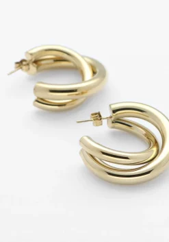 goudkleurig notre-v oorbellen earring#1